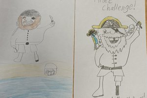The Great Pirate Treasure Hunt Maths challenge drawings